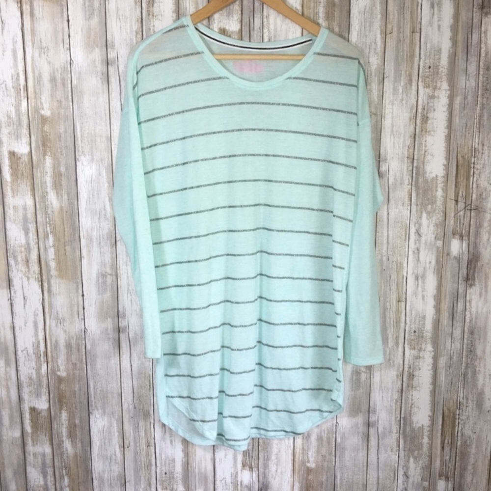 Victoria’s Secret Sky Blue & Silver Striped Nightgown